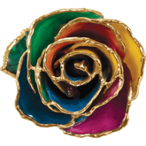 24K Solid Gold Rose- Rainbow